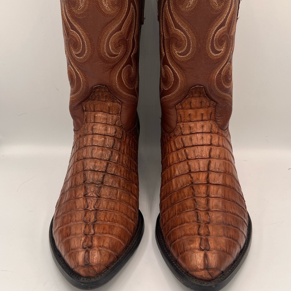 Sedona West Genuine Caiman Exotic Cowboy Boots sz 8EE
